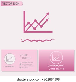 Business cards design.  Vector icon growth diagram