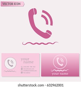 Business cards design. Vector icon phone 