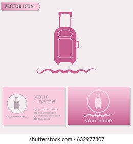 Business cards design. Vector icon suitcase