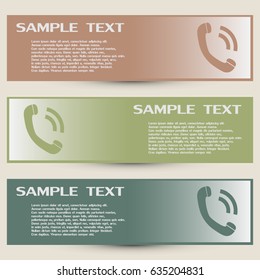 Business cards design. Vector icon phone 