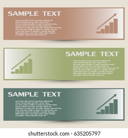Business cards design. Vector icon growth diagram 