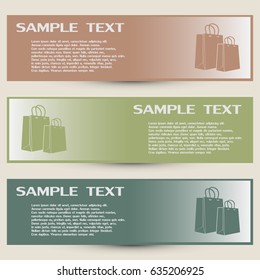 Business cards design. Vector icon bag