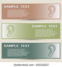 Business cards design. Vector icon ear