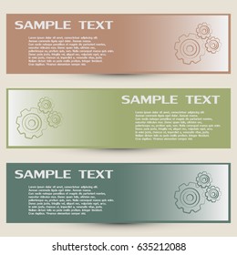 Business cards design. Vector icon pinion 