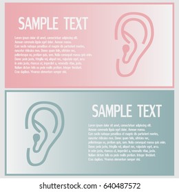 Business cards design. Vector icon ear