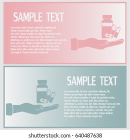 Business cards design. Vector icon Vial of medicine