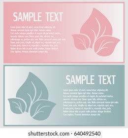 Business cards design. Vector icon leaf 