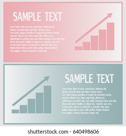 Business cards design. Vector icon growth diagram 