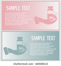 Business cards design. Vector icon Vial of medicine 