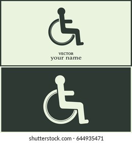 Business cards design. Vector icon disabled 