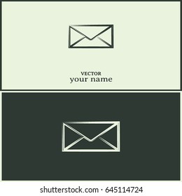 Business cards design. Vector icon Envelope with paper sheet - concept of email