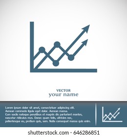 Business cards design. Vector icon growth diagram