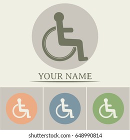 Business cards design. Vector icon disabled 