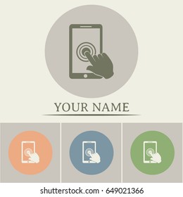 Business cards design. Vector icon Smartphone touchscreen icon concept 