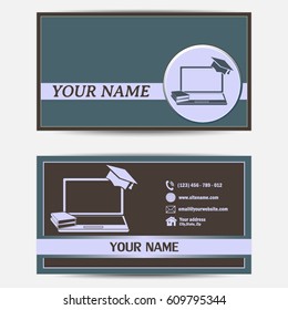 Business cards design. Vector illustration e-learning concept design.