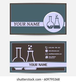Business cards design. Vector illustration of laboratory