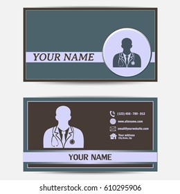 Business cards design. Vector illustration. Doctor icon