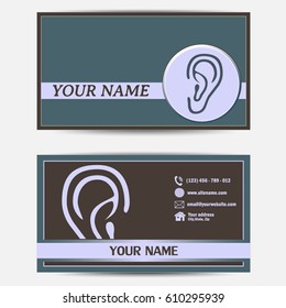 Business cards design. Vector illustration. Vector icon ear