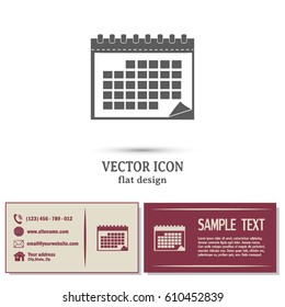Business cards design. Vector illustration of calendar 