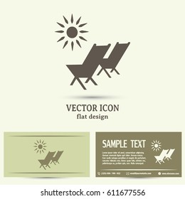 Business cards design. Vector illustration of a sun lounger