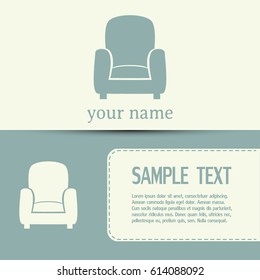 Business cards design. Vector illustration of icon chair