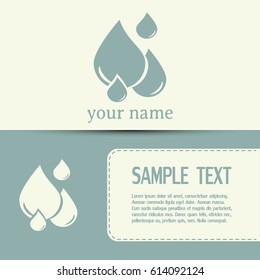 Business cards design. Vector illustration drops