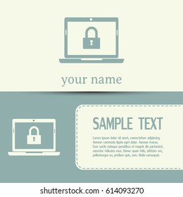 Business cards design. Vector illustration of a computer