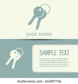 Business cards design. Vector illustration of keys 