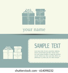 Business cards design. Vector illustration of gift box