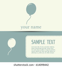 Business cards design. Vector illustration balloon icon 