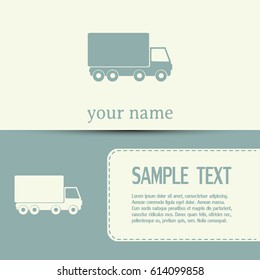 Business cards design. Vector illustration of a truck 