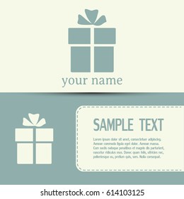 Business cards design. Vector illustration of gift box 