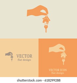 Business cards design. Vector illustration keychain for your home