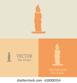 Business cards design. Vector illustration Candle icon