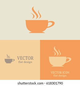 Business cards design. Vector illustration of cup 