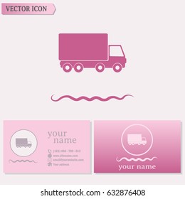 Business cards design. Vector illustration of a truck 