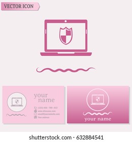 Business cards design. Vector illustration of a computer