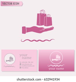 Business cards design. Vector illustration of shopping bags