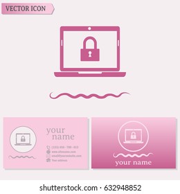 Business cards design. Vector illustration of a computer