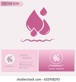 Business cards design. Vector illustration drops