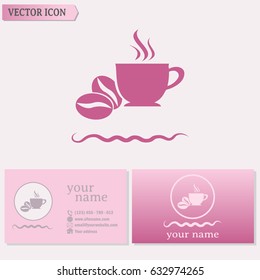 Business cards design. Vector illustration of cup