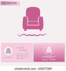 Business cards design. Vector illustration of icon chair