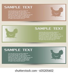Business cards design. Vector illustration chicken silhouette