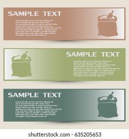 Business cards design. Vector illustration. A sack of sugar 