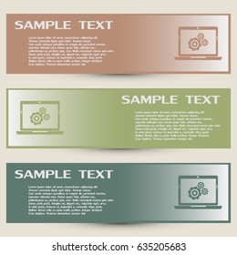 Business cards design.  Vector illustration of a computer
