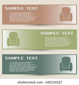 Business cards design. Vector illustration of icon chair