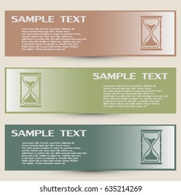 Business cards design. Vector illustration of hourglass