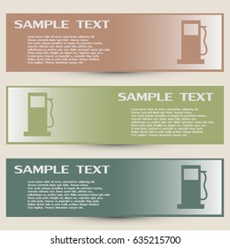 Business cards design Vector illustration of a petrol station 