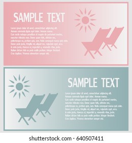 Business cards design. Vector illustration of a sun lounger
