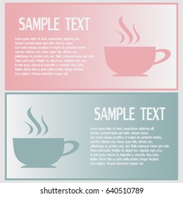 Business cards design. Vector illustration of cup 